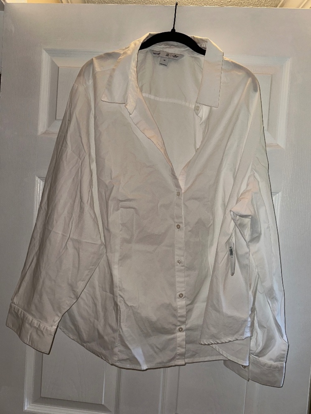 Old Navy Slim Button-Down Shirt White 4X Plus Size NWT Classic Cotton Blouse